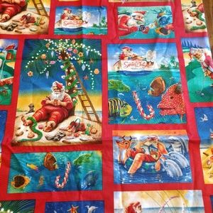 Super rare! Tropical Santa Claus Fabric, 2/3rds yd